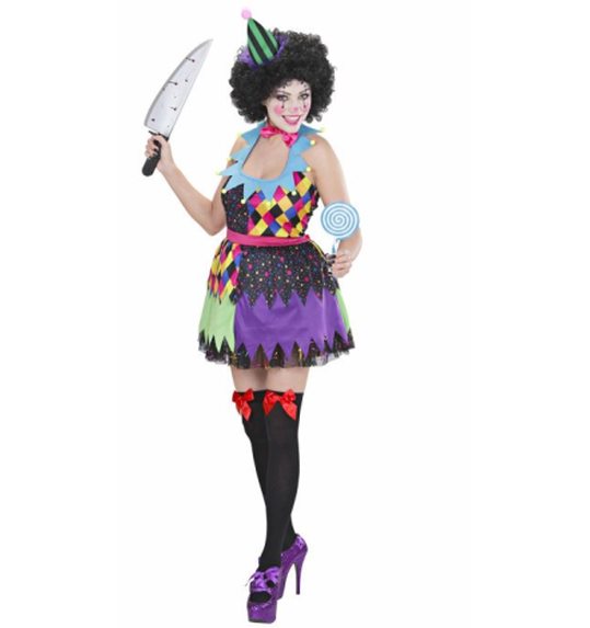 Killer clown meisje halloweenpak