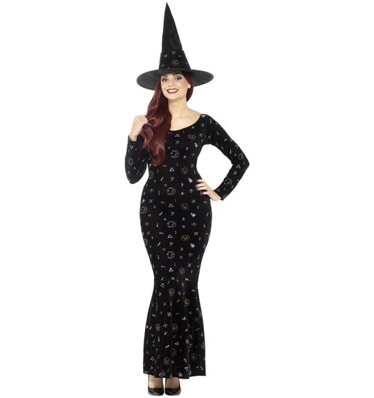 Luxe zwarte magie halloween jurk Ouija