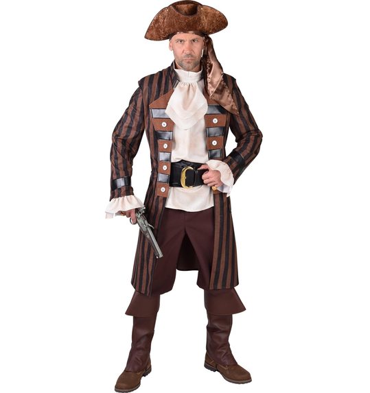 Piraten of steampunk jas met strepen