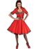 Rode met panter afgewerkte rockabilly retro jurk