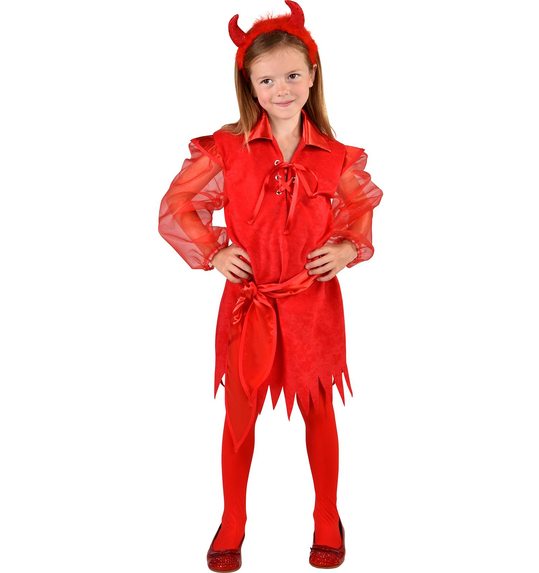 Rood duivels jurkje voor meisjes