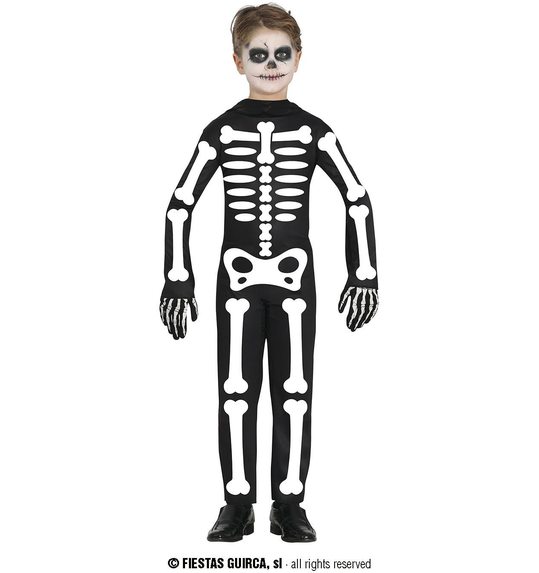 Skelet jongen kostuum