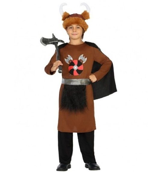 Viking jongen verkleed kostuum
