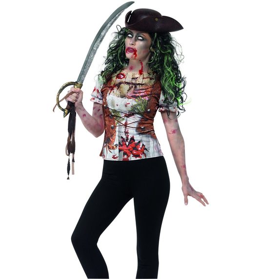Zombie dames piraten t-shirt