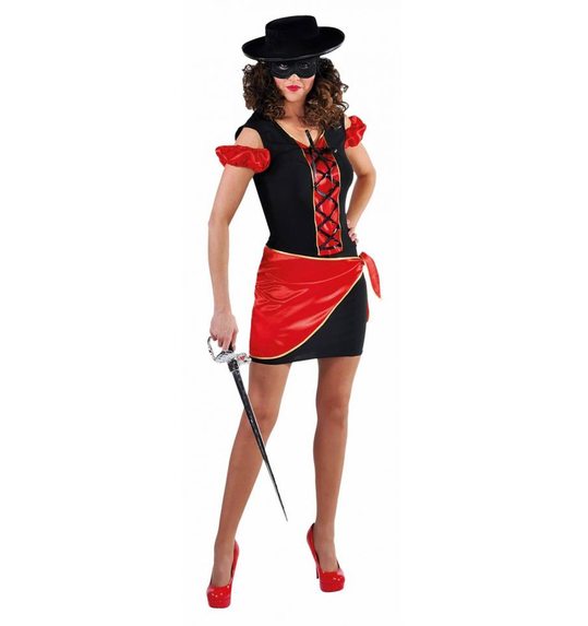 Zorro bandiet verkleed kostuum voor dames