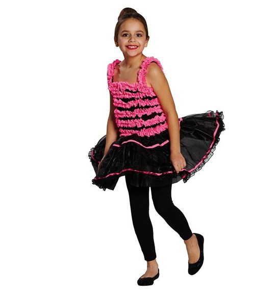 Zwart roze disco ballerina jurkje voor meisjes