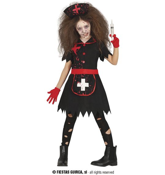Zwarte verpleegster jurk kind
