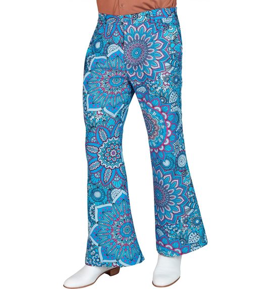 blauwe hippie disco broek voor heren