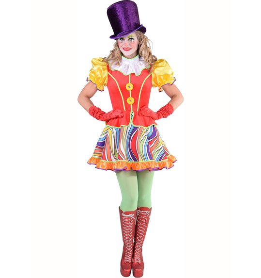 clown dames kostuum rainbow