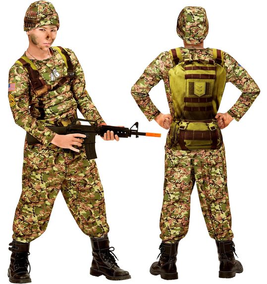 leger soldaat jongen kostuum
