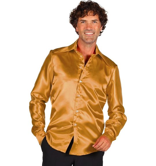 overhemd satijn goud
