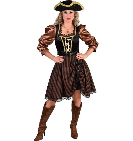 piraten dame bruin zwart