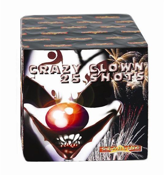 Crazy clown vuurwerk batterij 25 shots